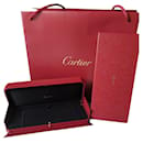 Cartier bracelet souple montre jonc boîte longue doublée sac papier