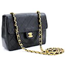 CHANEL Mini Square Small Chain Shoulder Bag Crossbody Black Quilt - Chanel