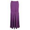 Roberto Cavalli long skirt in purple satin