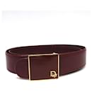 [Used] Christian Dior accessory leather belt Bordeaux Dior Ladies