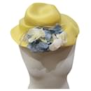 Vintage 60s yellow silk hat - Autre Marque