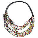 Boho ethnic necklace. Handmade. Multicolour micro beads. - Vintage
