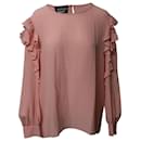 Boutique Moschino Ruffled Detail Blouse in Pink Silk - Autre Marque