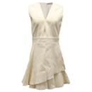 Victoria Beckham V-Neck Sleeveless Dress in Cream Wool
