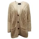 Nili Lotan Orion Cable-knit Cardigan Ivory Wool