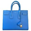 Yves Saint Laurent bag model "Sac de Jour" sky blue leather