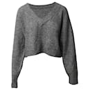 3.1 Phillip Lim V-Neck Sweater Top in Grey Polyamide