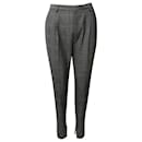 Pantalones ajustados a cuadros de lana gris de Saint Laurent