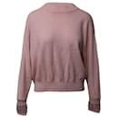 Alexander Wang Sweater with Crystal Cuffs in Pink Wool 