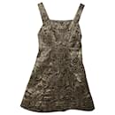 Alice + Olivia Fowler Embellished Brocade Mini Dress in Gold Polyester