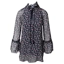 See by Chloé Georgette-Bluse mit Rüschen und Blumenmuster aus schwarzem Polyester