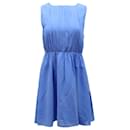 Alice + Olivia Jena Open-Back Dress in Blue Polyester