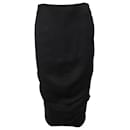Emporio Armani Draped Pencil Skirt in Black Viscose