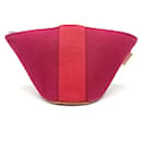 [Used] HERMES Hermes Palmir Mini Mini Pouch Cotton Ladies Rouge X Prune Red - Hermès
