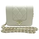 Chanel White CC Timeless Caviar Leather Crossbody Bag