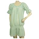 Melissa Odabash Blaues, glänzendes Mini-Sommerkleid mit kurzen Ärmeln, Einheitsgröße