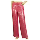 P.a.R.O.S.H. Parosh Pink Sequined Shiny  Wide Leg trousers pants size S