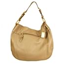 Car Shoe Taupe Pebbled Leather Gold tone HW Hobo Shoulder Bag Handbag w. charm - Car Shoes