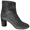 Isabel Marant Ritza Glitter-coated Ankle Boots in Glitter Silver