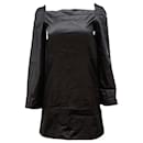 Rosetta Getty Square Neck A-line Mini Dress in Black Viscose - Autre Marque