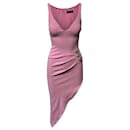 David Koma Crystal Embellished Asymmetric Dress in Pink Acetate - Autre Marque