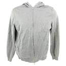 Sweat à capuche zippé avec logo LV Classic XS pour homme, gris - Louis Vuitton