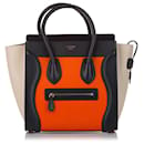 Celine Orange Micro Luggage Tote Tricolor Leather Handbag - Céline