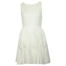 Alice + Olivia Lace Mini Dress in White Cotton