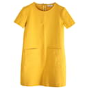 Vestido recto Max&Co de punto de algodón amarillo - Max & Co