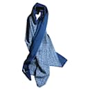Boggi Milano stole blue herringbone scarf - Autre Marque