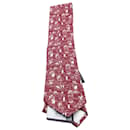 Prada Printed Necktie in Red Silk