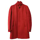 Burberry Prorsum Single Breasted Coat in Red Cashmere