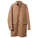 Valentino Single Breasted Coat in Brown Camel Wool
