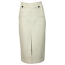 Alexa Chung Midi Pencil Skirt in White Cream PVC - Autre Marque