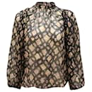 Blusa transparente con estampado de Ulla Johnson en seda multicolor