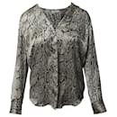 Equipment Snake Skin Print Button Down Blouse in Multicolor Silk