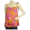 Ted Baker Fuchsia Mustard Floral Camisole Blouse Top - Taille 3