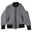 Ami Paris Zipped Bomber Jacket in Grey Wool