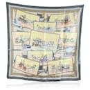 Hermes Paris Vintage Silk Scarf Attelages Mail Coaches 1953 GRYGKAR - Hermès