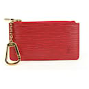Red Epi Leather Key Pouch Pochette Cles - Louis Vuitton