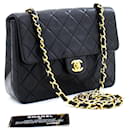 CHANEL Mini Square Small Chain Shoulder Bag Crossbody Black Quilt - Chanel