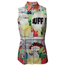 Moschino Cheap and Chic Comic Print Sleeveless Shirt in Multicolor Print