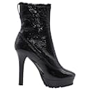 Jimmy Choo Trixie Platform Ankle Boots in Black Patent Leather
