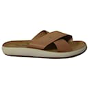 Ancient Greek Thais Comfort Slip-On Sandalias en cuero marrón - Ancient Greek Sandals