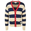 Gucci Embroidered Striped Knit Cardigan