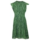 Michael Kors Fern Print Midi Dress in Green Polyester