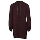 Diane Von Furstenberg Blouson Sleeve Dress in Burgundy Silk
