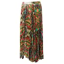 Alice + Olivia Katz Pleated Floral Print Long Skirt in Multicolor Silk