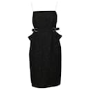 Bottega Veneta Belted Shift Dress in Black Viscose