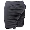 Iro Oda Ruched Mini Skirt in Black Viscose